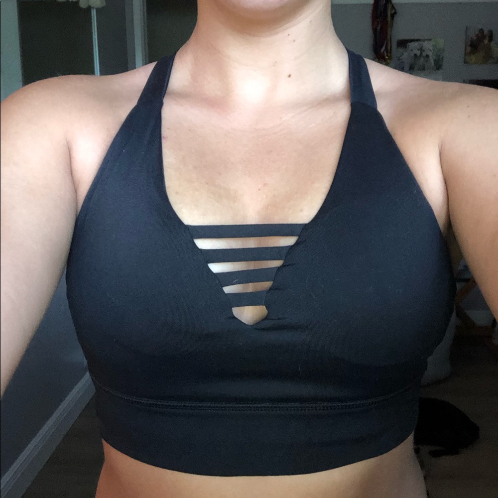 Cute black sports bra